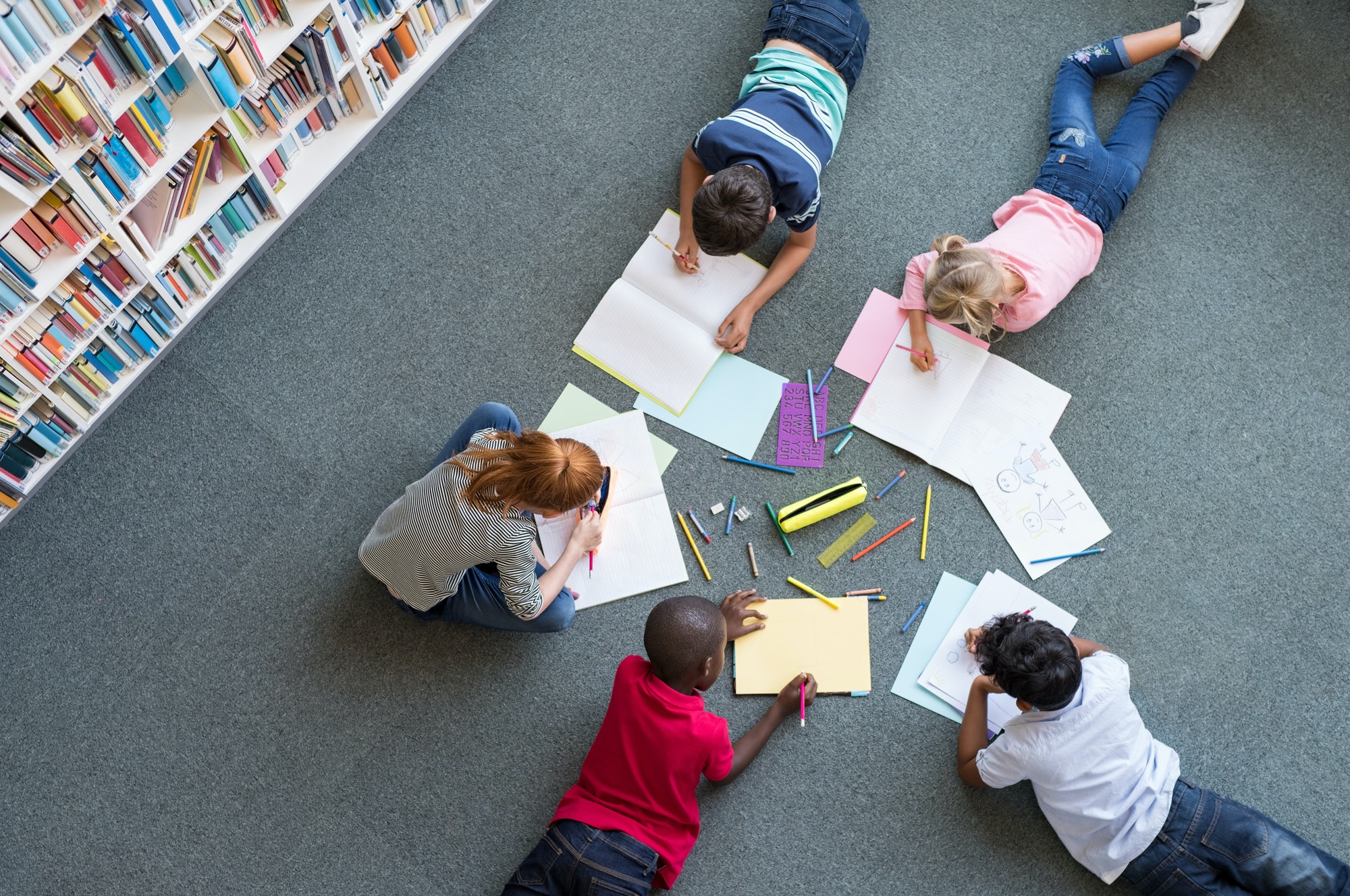 Preschool Bellevue children Drawing at library
